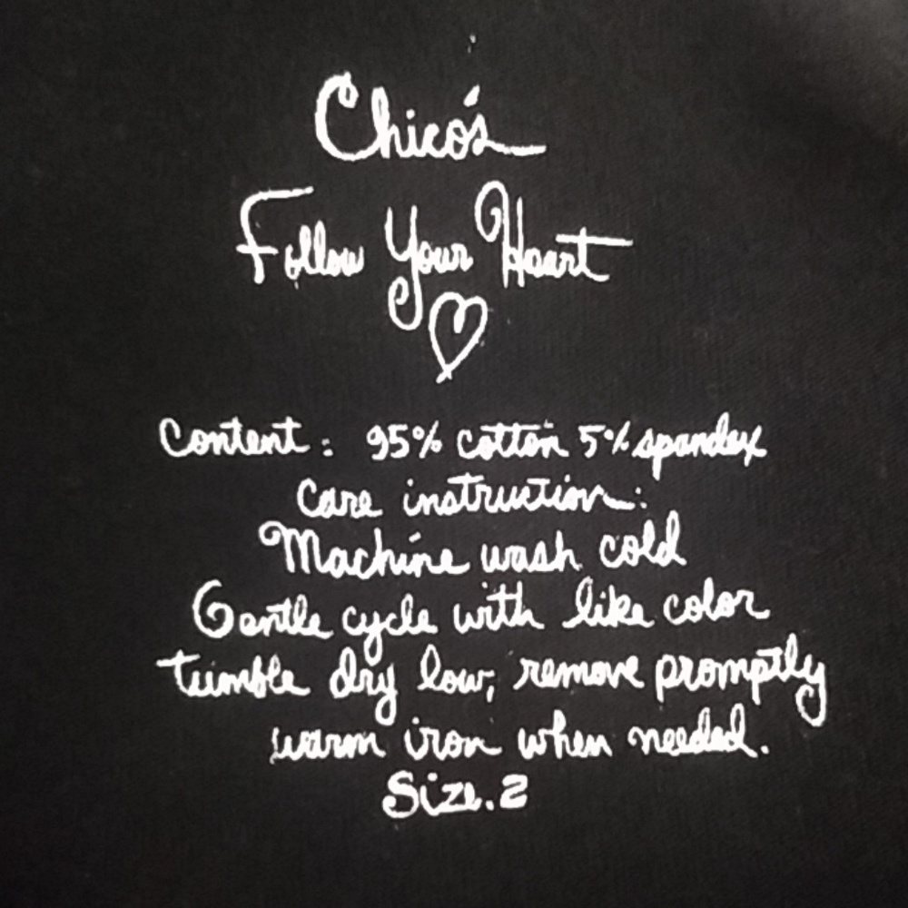 Chico's "Follow Your Heart" Long Sleeve Tee, Sz M - Picture 7 of 7
